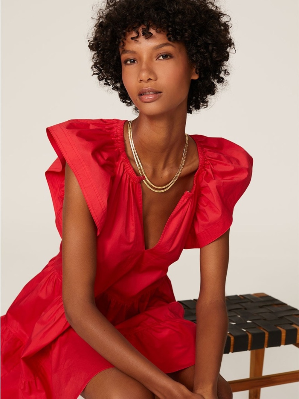 A.L.C. Harper Dress Red Ruffle-Sleeve Mini Dress NWOT sz 0